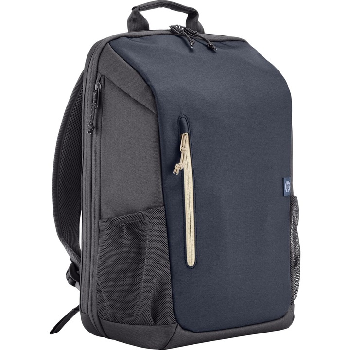 Rucsac Pentru Laptop Hp, Pentru Laptopuri De 15 "6", 18 L (Neextins)/21 L (Extins), Rezistent La Apa, Unisex, 510 G, Fermoare Cu Incuietoare, Material Reflectorizant, Buzunar Rfid, Albastru