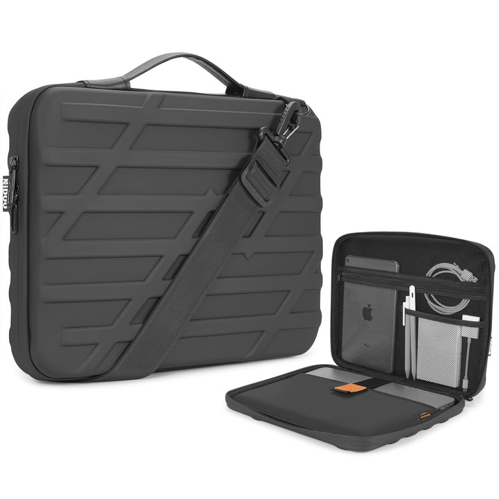Geanta Laptop Nidoo Impermeabila Si Rezistenta La Socuri 16" Compatibila Cu Macbook Pro 16" M4 M3 M2 / 16.3" Xps 16/16″ Thinkbook 16 Gen 8/16" Dell 16 Plus, Geanta De Umar Eva Pentru Latitude 7650 / Thinkpad 16"