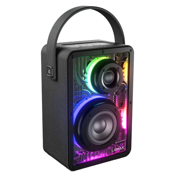 Boxa Bluetooth Lamax CyberWave1, 50W, USB, RGB, neagra