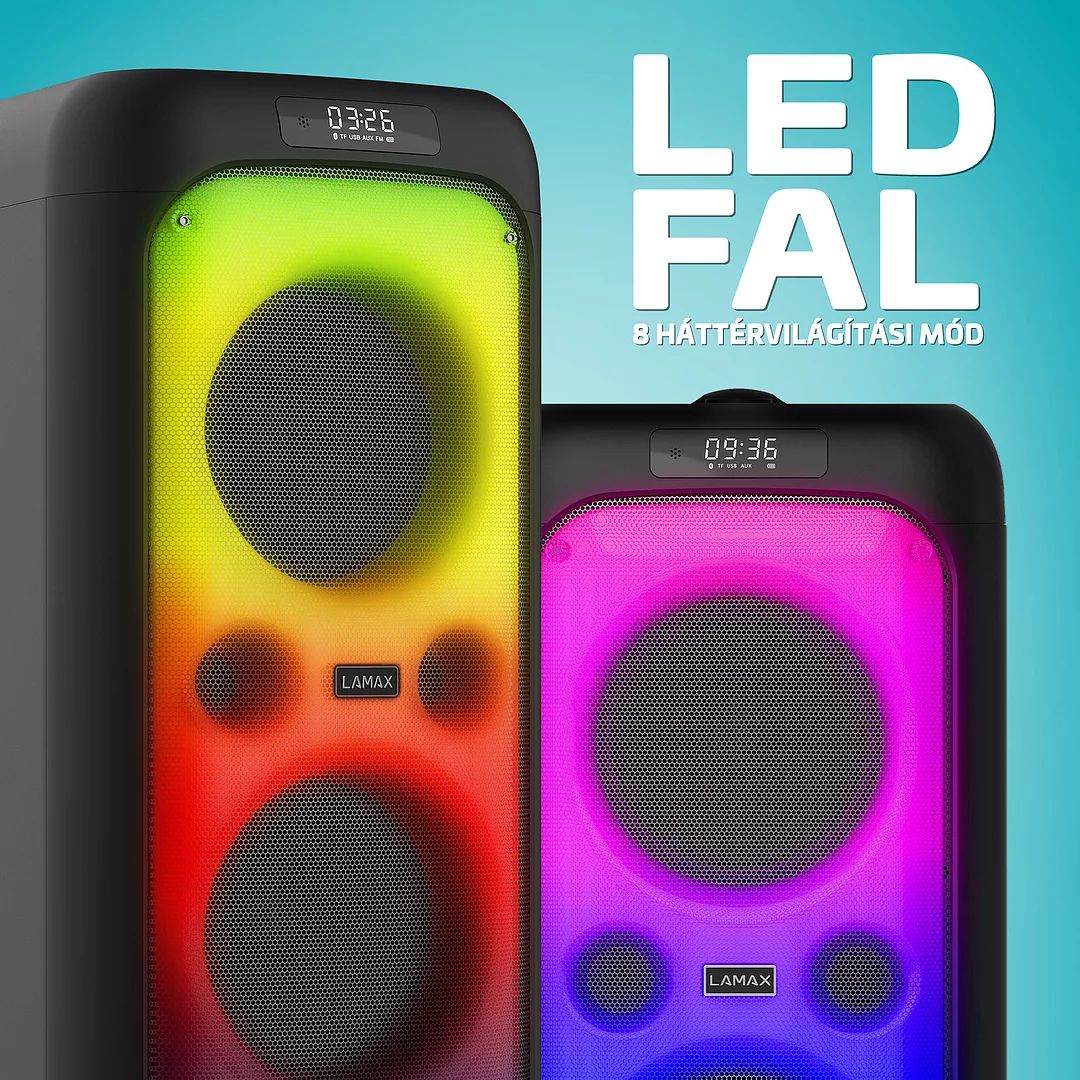 Boxa Bluetooth Lamax PartyKing1 Plus, 100W, Black, 60Hz-16kHz