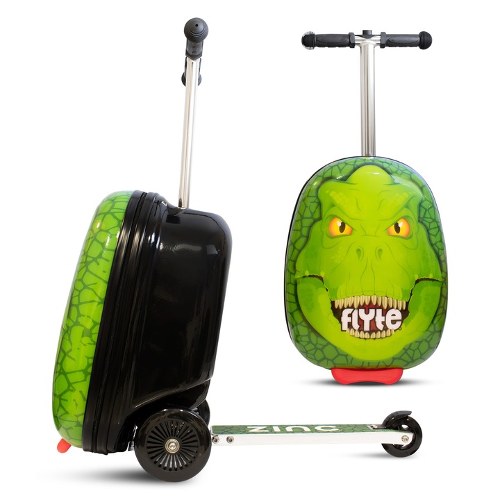 Flyte Roller Koffer - 2 az 1-ben, 45 cm-es gyermekeknek, 25 literes, kerekekkel, Darwin Dinoszaurusz