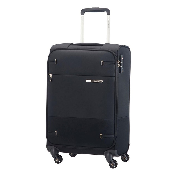 Samsonite Base Boost - Spinner S (Дължина 35 см) Ръчен багаж, 55 см, 35 л, Черен