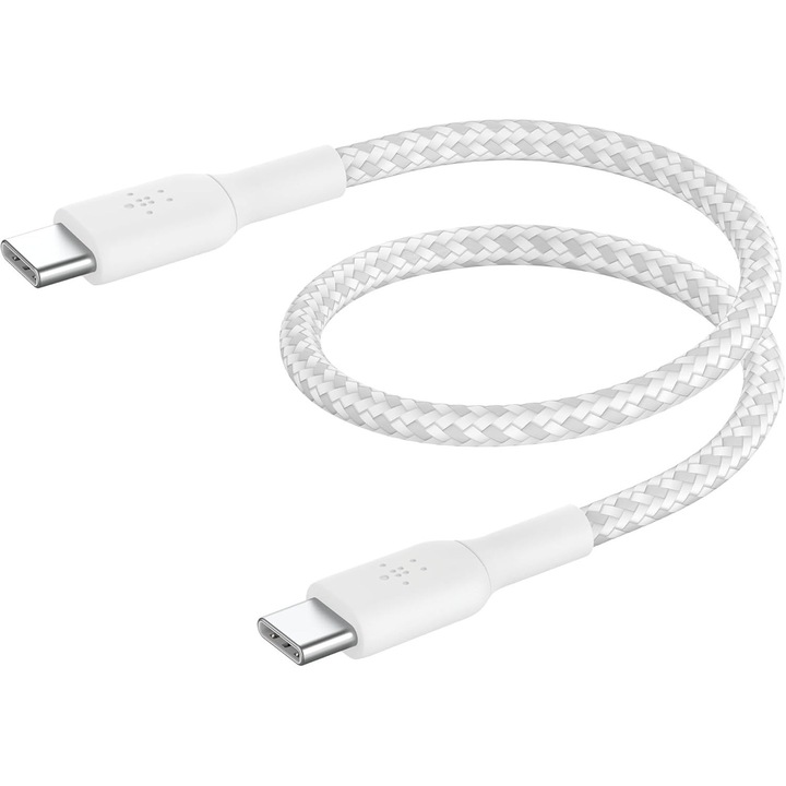 Cablu USB-C la USB-C Belkin 0,15m alb