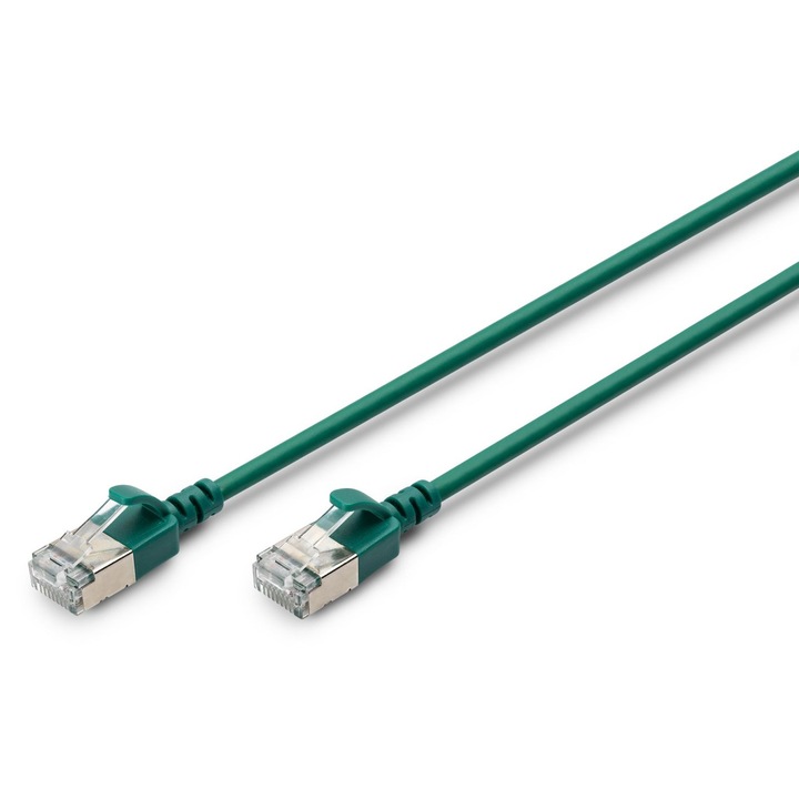 Digitus CAT6A F-FTP Patch Cable 0, 5m Green, 281229, Hálózati kábelek