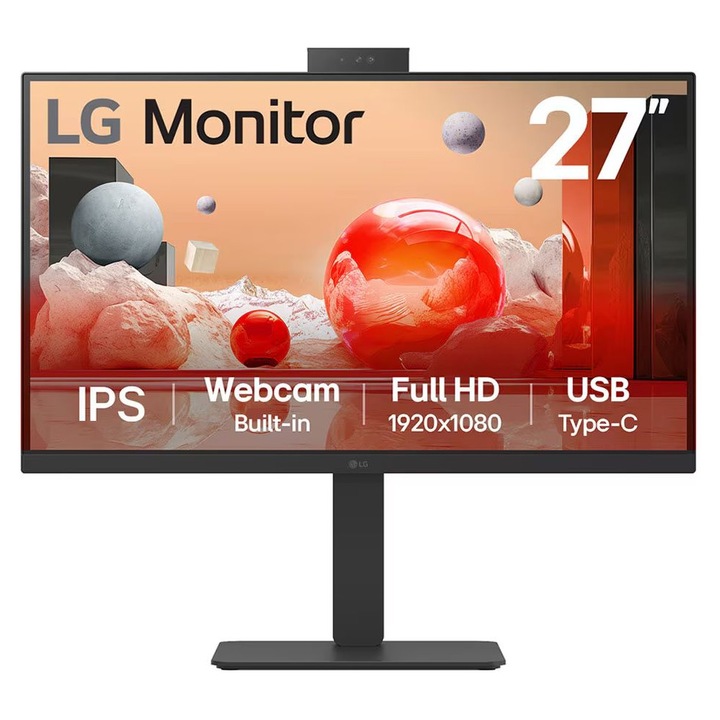 Monitor LED LG 27BA850-B, 27", Full HD, 100Hz, Negru