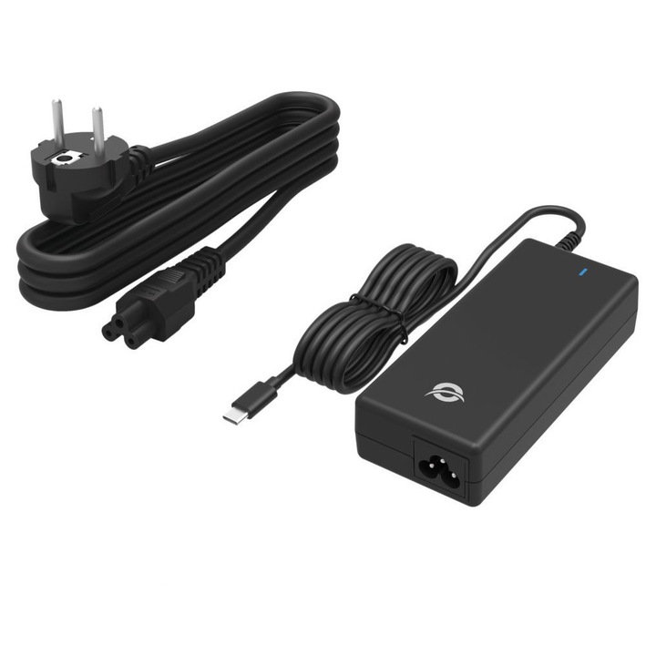 Conceptronic OZUL03BE 100W GaN Desktop USB PD Charger with AC power cable Black, 275803, Töltő