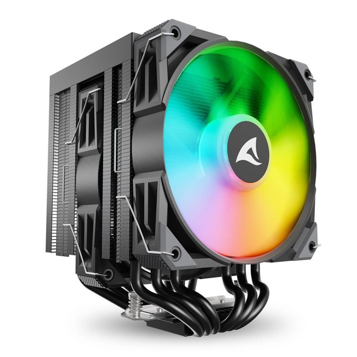 Sharkoon A60 RGB Air Cooling Black, 292477, Ventilátorok, Hűtők, Előlapi panelek