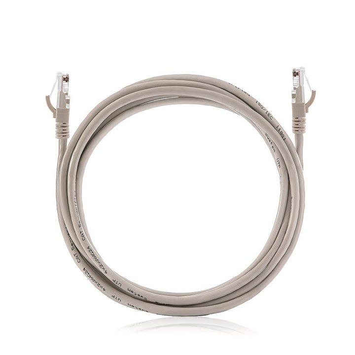 Kábel, KELINE, CAT5e UTP Patch Cable, 1m, szürke