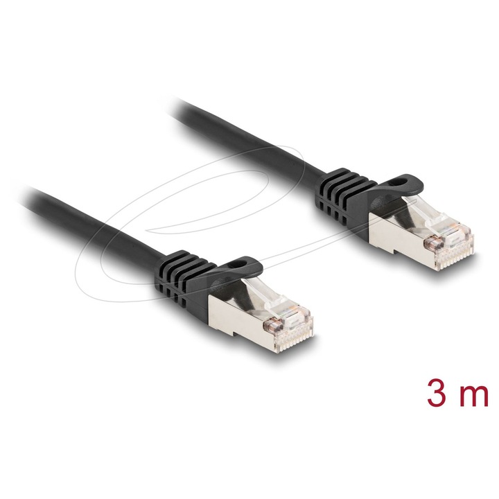 DeLock S-FTP Patch Kábel, 3m, Fekete