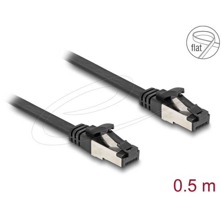 Cablu Patch CAT8.1 DeLock, 0,5m, negru