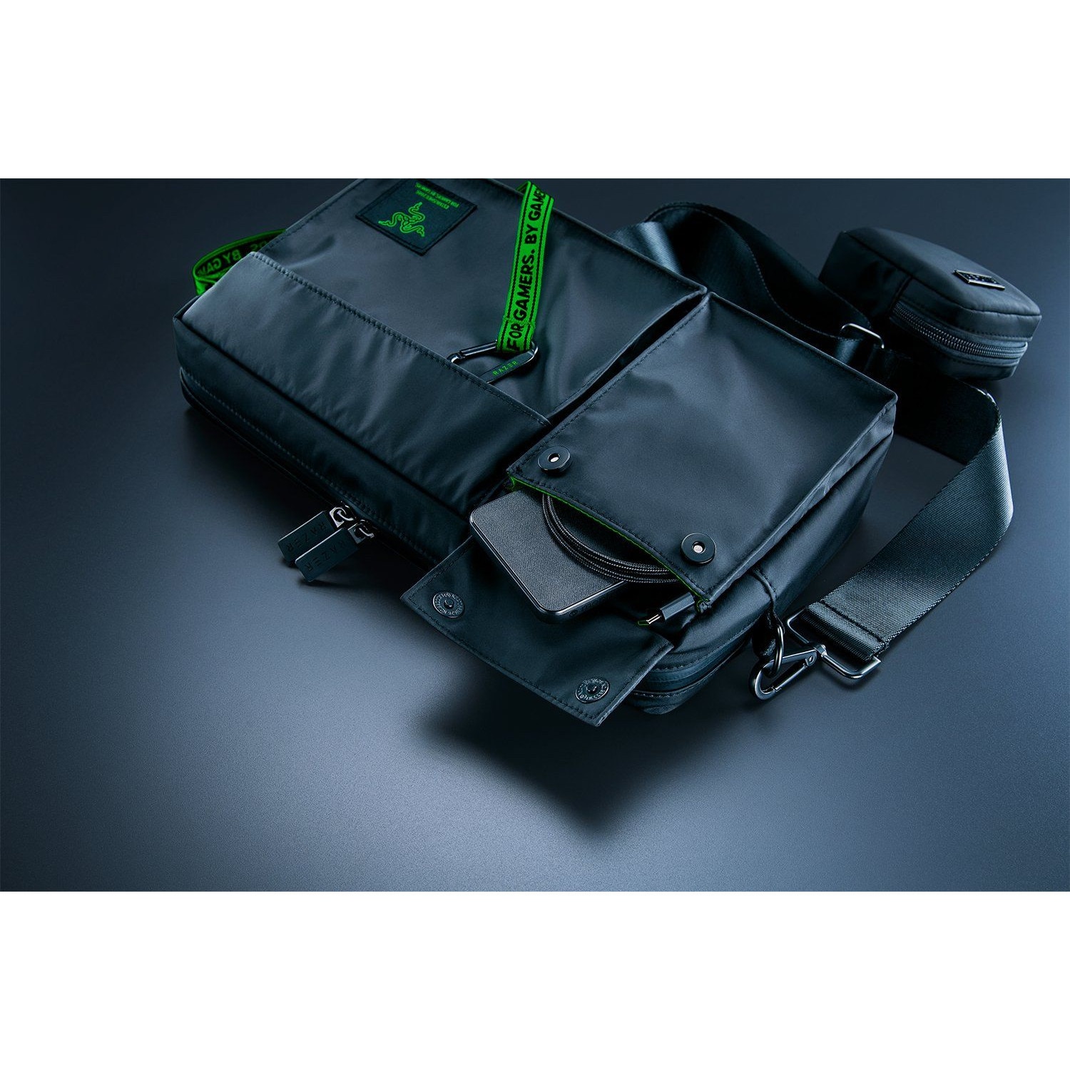 Geanta gaming Razer Xanthus Crossbody, neagra, 320x170x70mm, poliester