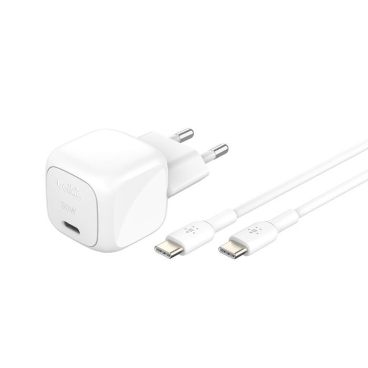Belkin BoostCharge 30W USB-C töltő, Fehér, 1xUSB-C