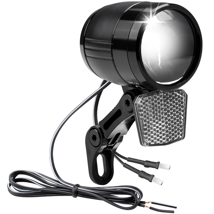 Lumina De Bicicleta Cu Dinam Led Pentru E-Bike Cu Lumina Automata, Lumina Fata Omologata Stvzo 100 Lux, Lumina Pentru Bicicleta Cu Reflector, Far Pentru Bicicleta, Lampa De Bicicleta Cu Lumina Fata Pentru Dinam