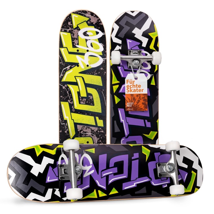 Skateboard Uptone360 Tizenéveseknek 14 Éves Kortól – Akár 200 Kg-ot Is Képes Elviselni A Lenyűgöző Trükkökhöz, Gyors Abec-9 Csapágyak A Maximális Sebességhez