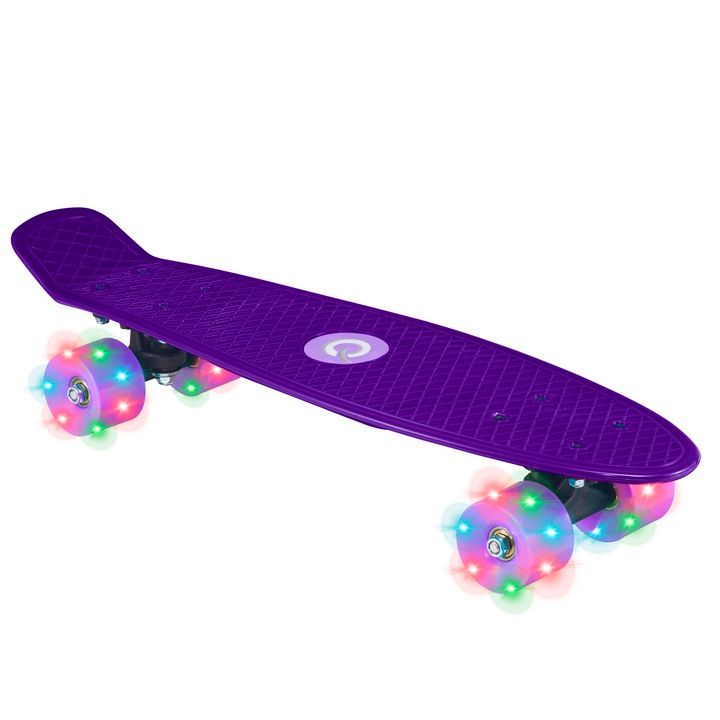 Evo 56, 9 cm-es világító görgős gördeszka, kezdőknek vagy profiknak, világító görgős gördeszka gyerekeknek és tinédzsereknek, komplett mini cruiser deszka, minden korosztály számára alkalmas
