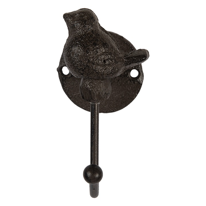 Закачалка за стена, кафяво желязо, птица 5x9x10 см