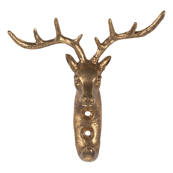 Златен метален стенен закачалка Ren 12x5x12 см