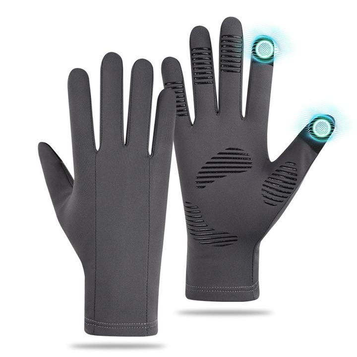 Kesztyű érintőképernyővel, téli sportkesztyű, szélálló és csúszásmentes, antibakteriális, könnyű termikus, kerékpározáshoz, síeléshez, szabadtéri tevékenységekhez, munkához, poliészter, fekete