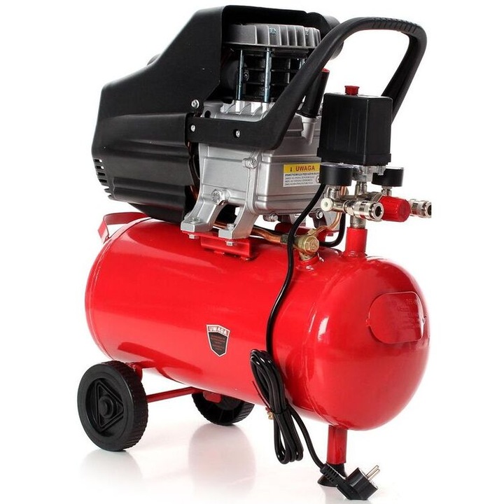 Compresor aer 24 Litri putere 2.8kW / 3.8CP presiune maxima 8 Bar, 205 l/min