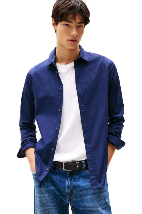 Camasa barbati Tommy Jeans Original Stretch Slim Fit Shirt 1014118 90-42, Bumbac, M, Bleumarin