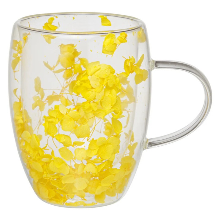 Üveg termosz bögre CupHup Passion Flower, Dupla alj, Angel’s Trus