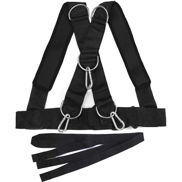 Vesta de Tractiuni, Zoco Body Fit®, pentru antrenamentele de forta, viteza si rezistenta, Neagra
