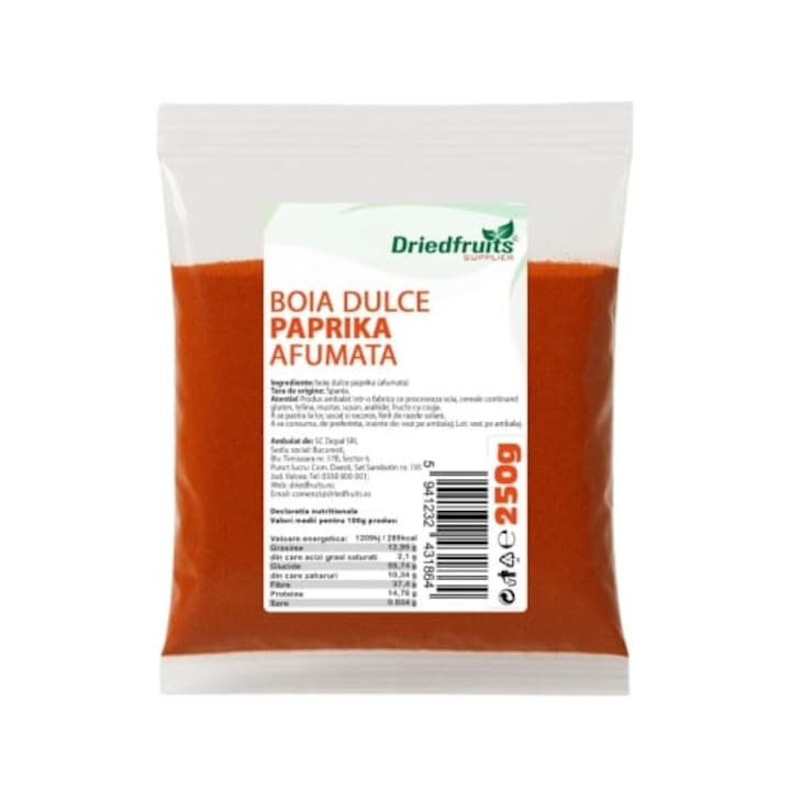 Boia dulce afumata (paprika) Spania - 250 g