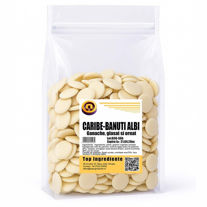 Banuti Albi – Pentru Ganache, Glasat si Ornat (Origine: Italia) 500g