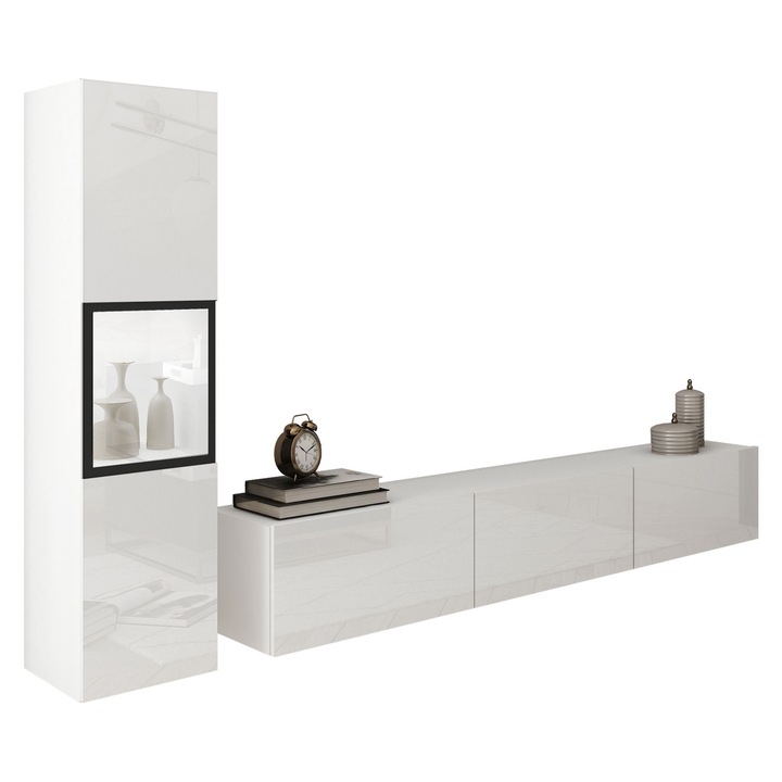 Set camera de zi Zinigo I cu LED, MIRJAN 24, alb / alb lucios