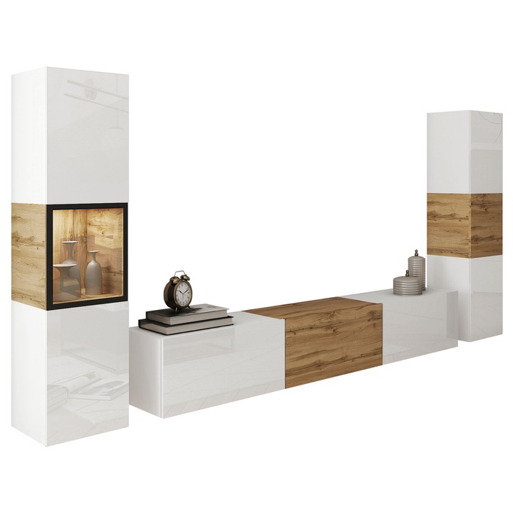 Set camera de zi Zinigo III cu LED, MIRJAN 24, alb / alb lucios + wotan