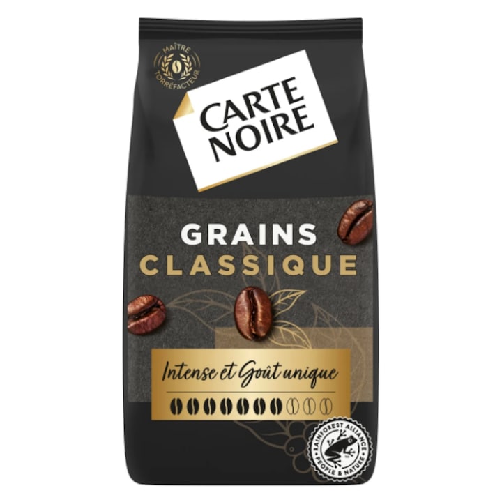 Boabe de cafea clasice 100% Arabica, intensitate 7, CARTE NOIRE