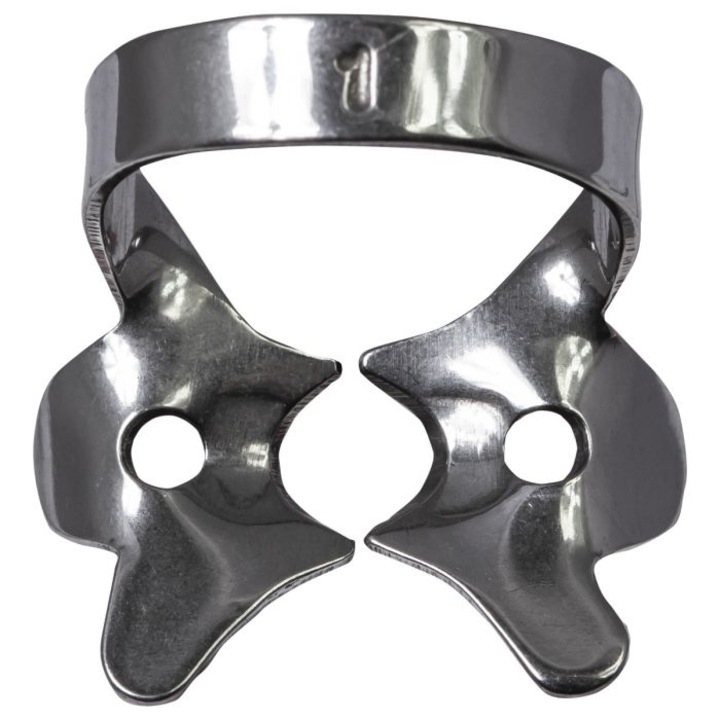 Clema pentru diga cu aripi, din inox, 1, premolari superiori