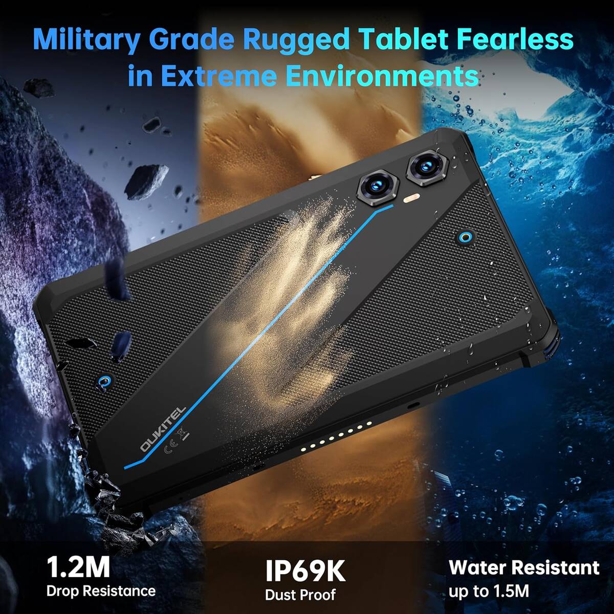 Tableta OUKITEL RT3 Plus 4G Display IPS 8Inch RAM 4GB + Flash 128GB 11000mAh Android 15 Negru