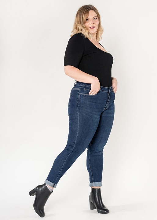 Blugi dama basic marimi mari Nina Carter albastri B-P608-9 M10 11342, Albastru