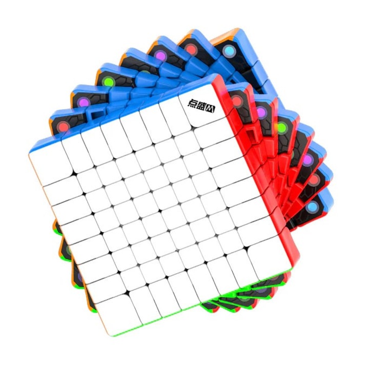Cub Rubik Magnetic DianSheng 8x8, cu accesorii, cutie premium, multicolor