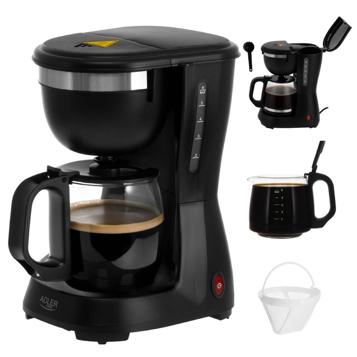 Cafetiera cu Filtru Adler 1.5l 900W Mentinere la Cald Negru