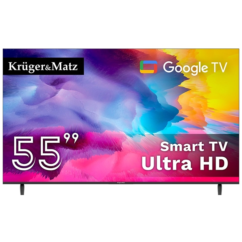 Televizor LED Kruger&Matz 139 cm 55" KM0255UHD-G, Ultra HD 4K, Smart TV, WiFi, CI+