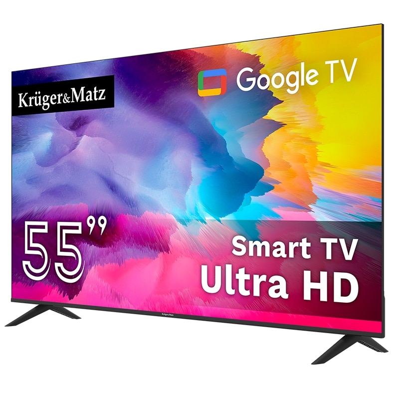 Televizor LED Kruger&Matz 139 cm 55" KM0255UHD-G, Ultra HD 4K, Smart TV, WiFi, CI+