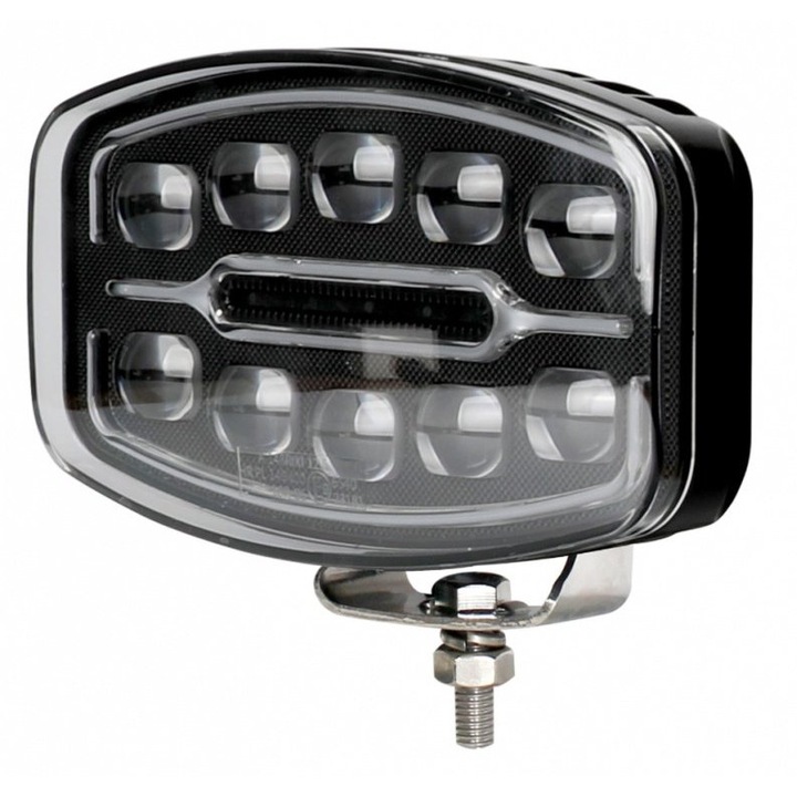 Proiector led universal de mare putere, 12V - 24V, cu lumina DRL alb-galben