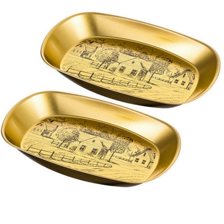 Farfurii in stil vintage pentru servirea preparatelor, gratarului, gustarilor, prajiturilor, deserturilor, fructelor si altele.Ideale pentru gratare si picnicuri in aer liber.set de 2 bucati