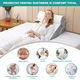 Set 3 Perne Ortopedice Elindor® pentru Pat, Perna Spuma cu Memorie, Hipoalergenica, Suport Spate, Picioare, Genunchi, Post-Operator, Anti-Reflux, Antisforait, Antirid, Pliabile, Hipoalergenic Huse Bumbac Aspect Catifea, Reglabile 23-30 cm, Alb/Gri
