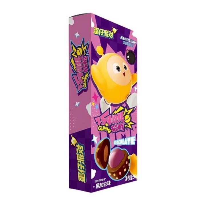 Bomboane de ciocolată EGG cu aromă de coacaze negre, 52g