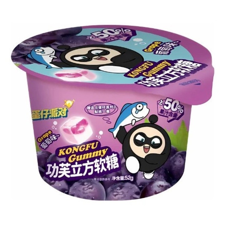 Bomboane gumate EGG cu umplutură de struguri, 52g