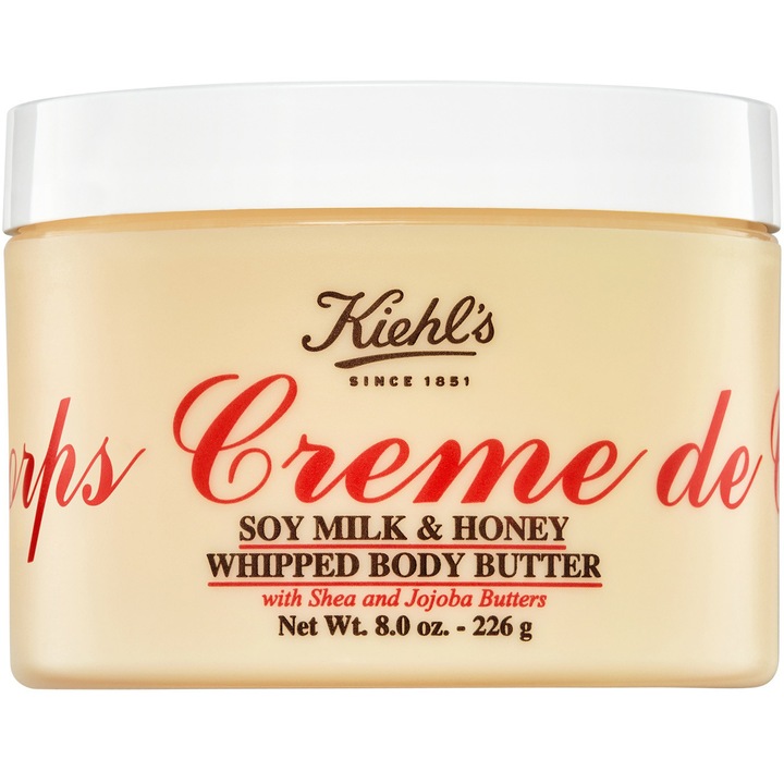Unt de corp hidratant cu textura aerata Kiehl's Crème de Corps Whip Body Cream, cu Unt de Shea și Jojoba, 226g