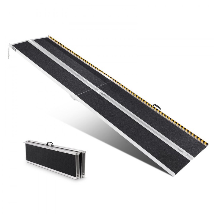 Преносима рампа за инвалидна количка, капацитет 363 кг, дължина 3 м, от противоплъзгащ алуминий, сгъваема, подходяща за стъпала, стълби, врати, бордюри