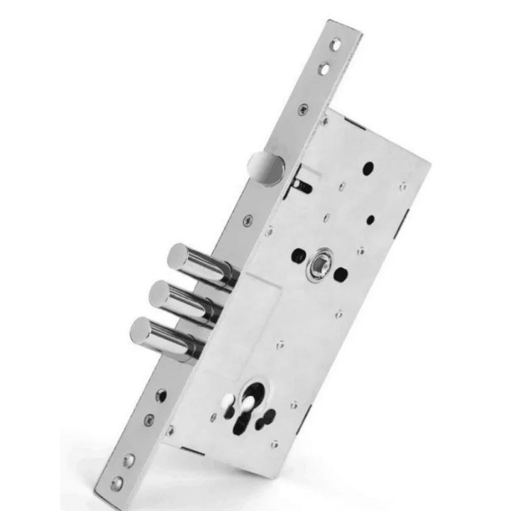 Broasca usa, 6085 fara carlig, otel, 28x300mm, pentru usa de siguranta, Argintiu