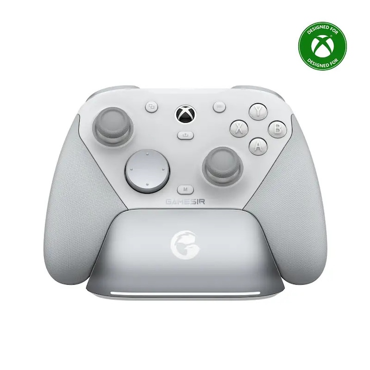 Кабелен контролер GameSir G7 Pro за Xbox Series X, S, Xbox One, безжичен геймпад за PC и Android с TMR стикове, аналогови спусъци с ефект на Хол, честота на запитване 1000 Hz, 3,5 мм аудио жак,ч бял