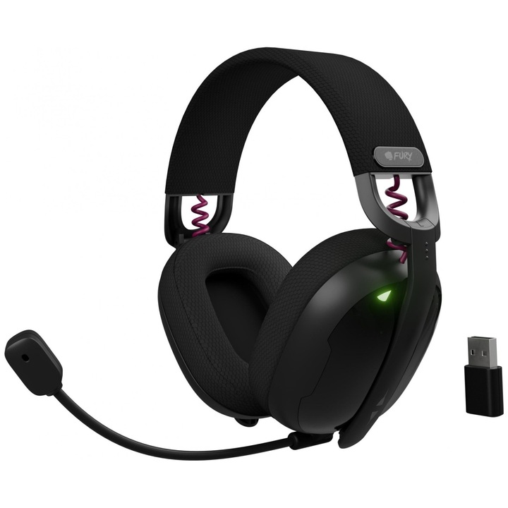 Vezeték nélküli fejhallgató, FURY, Fukiya F6, fekete, felnőtteknek