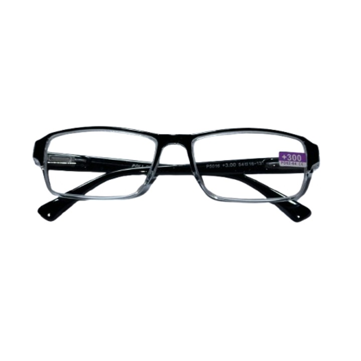 Ochelari de vedere RIF, rama plastic, dioptrie +3.00, culoare neagra, pentru barbati