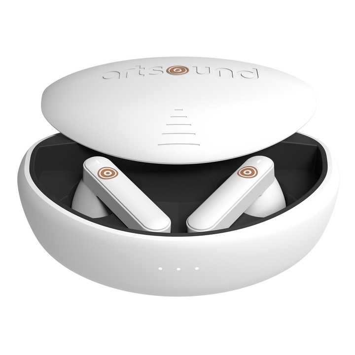 Casti in ear True Wireless ArtSound BRAINWAVE04, ANC, Alb